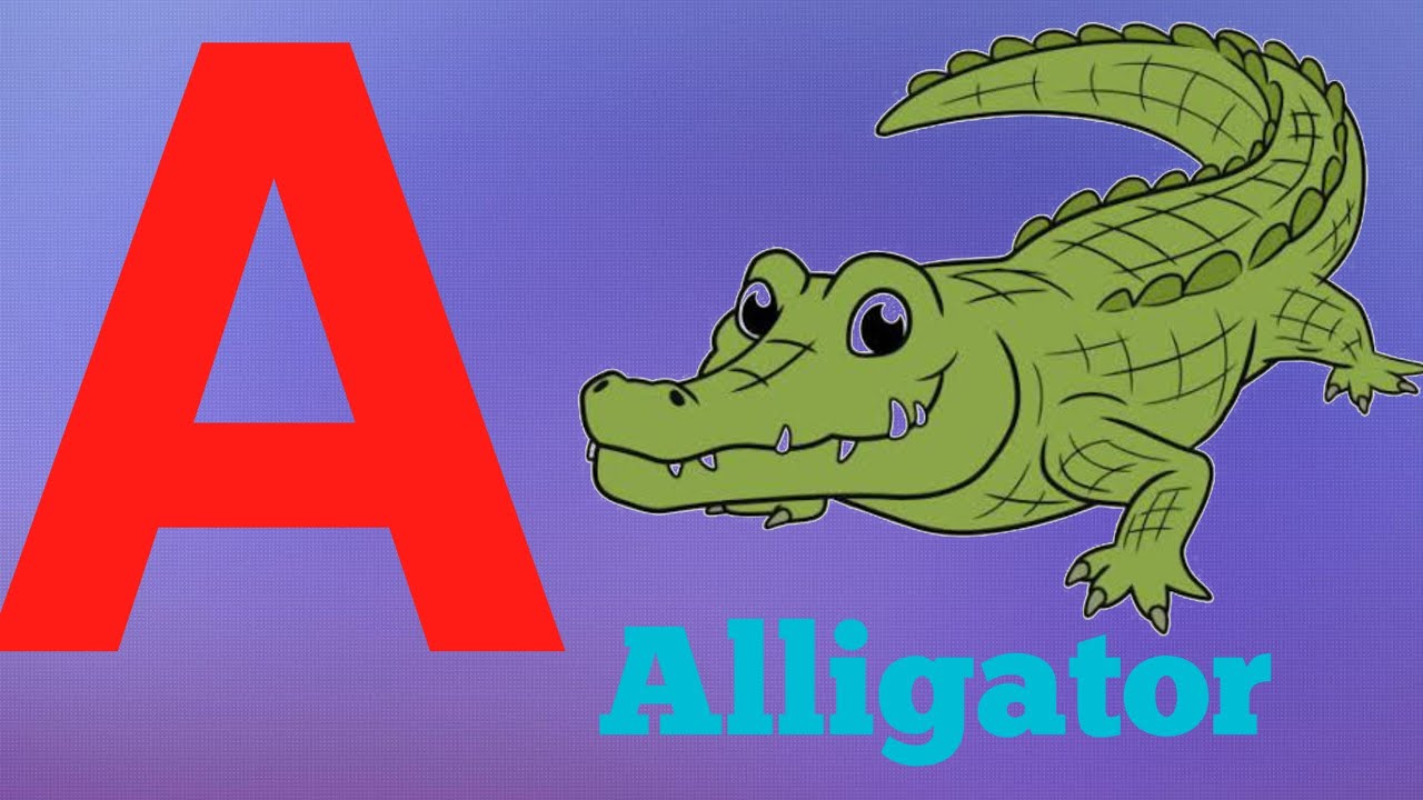 letter A.apple alligator airplane axe ant.