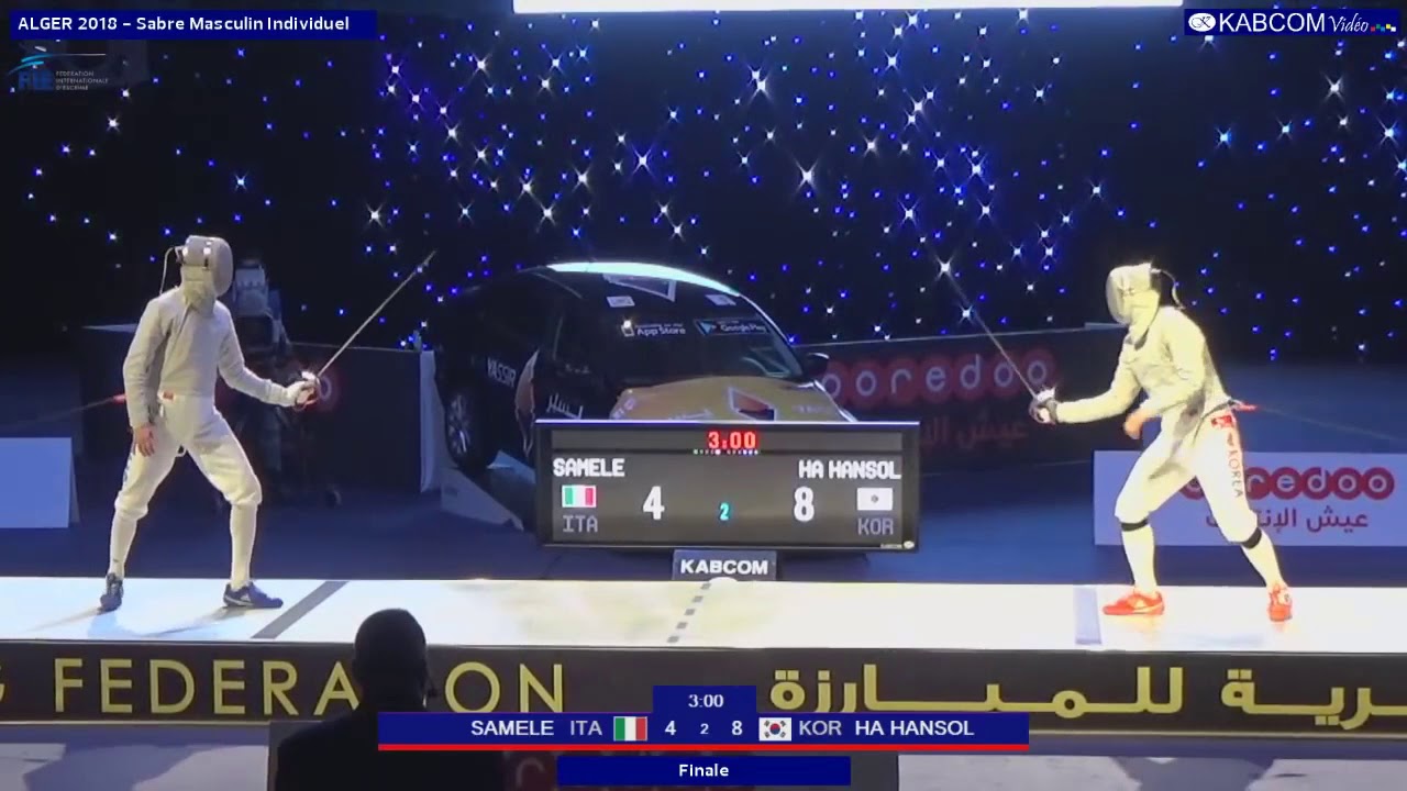 Final-Individual Men&rsquo;s Sabre World Cup Algier 2018 Luigi Samele vs Ha Hansol