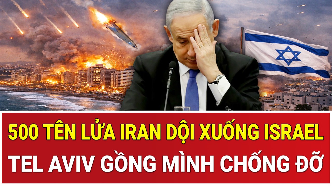 Trực tiếp chiến sự: 500 tên lửa Iran dội xuống Israel, Tel Aviv rung chuyển, gồng mình chống đỡ