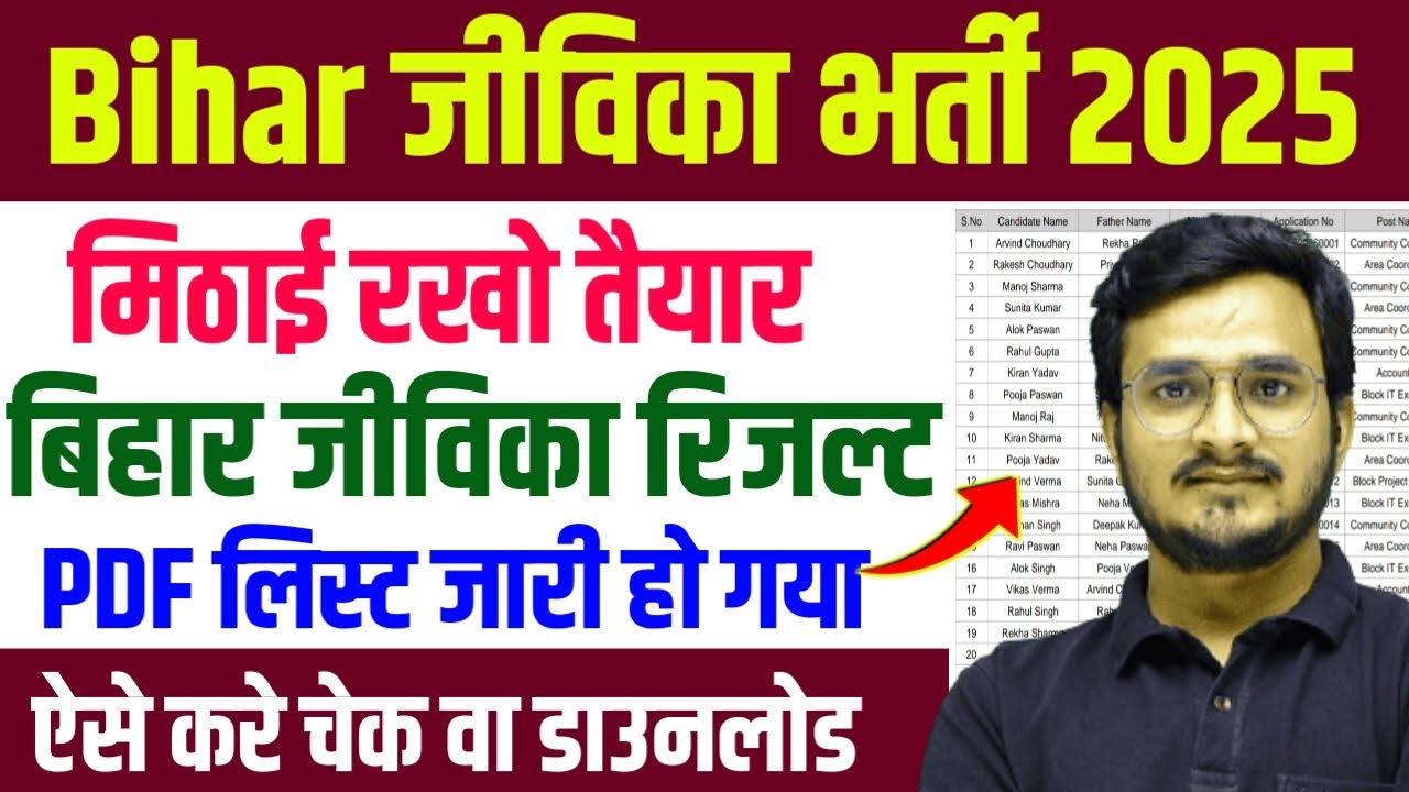 Bihar Jeevika Result 2025 Out 🔥 Merit List PDF Download | Direct Link