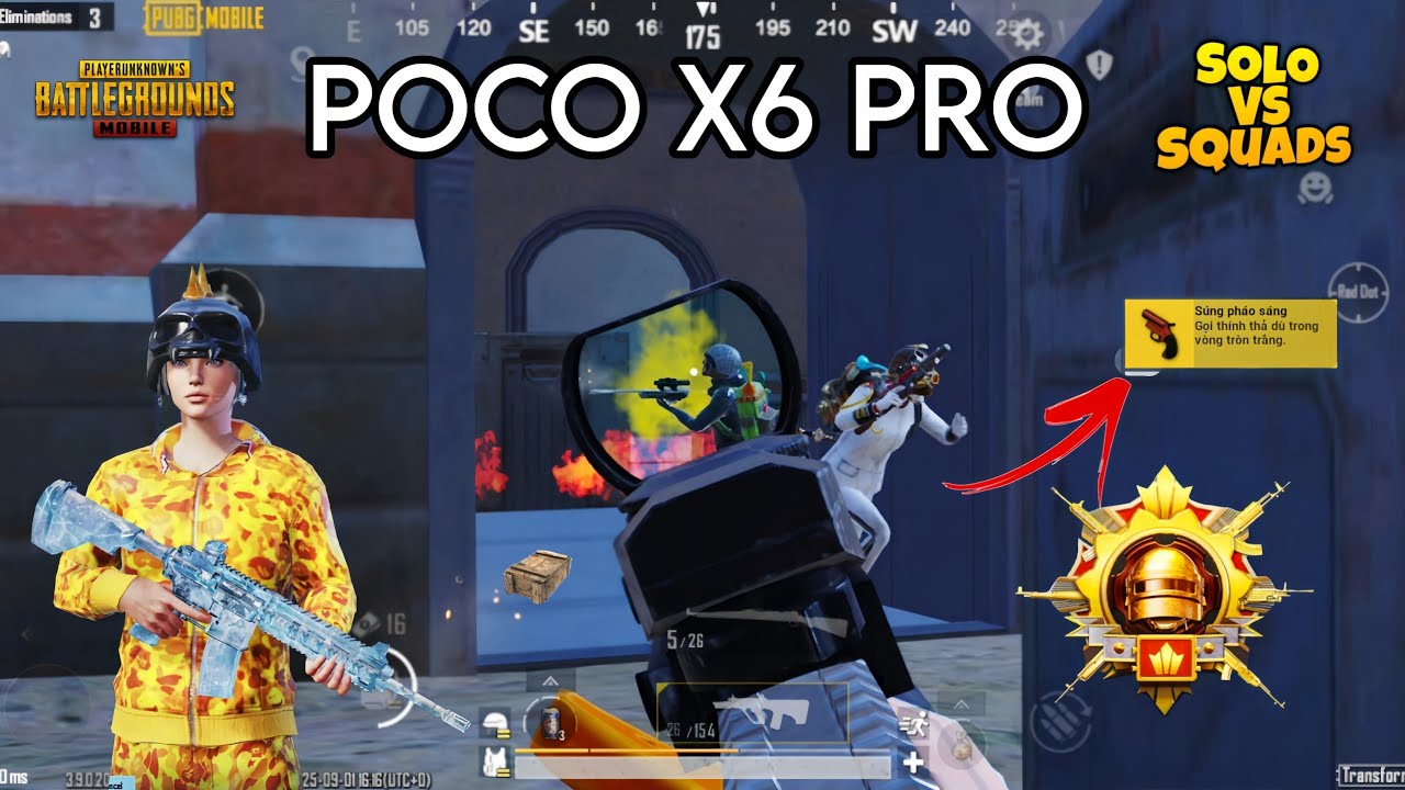 POCO X6 PRO TEST PUBG MOBILE 丨SOLO SQUAD 🤯 GAME PLAY 💥