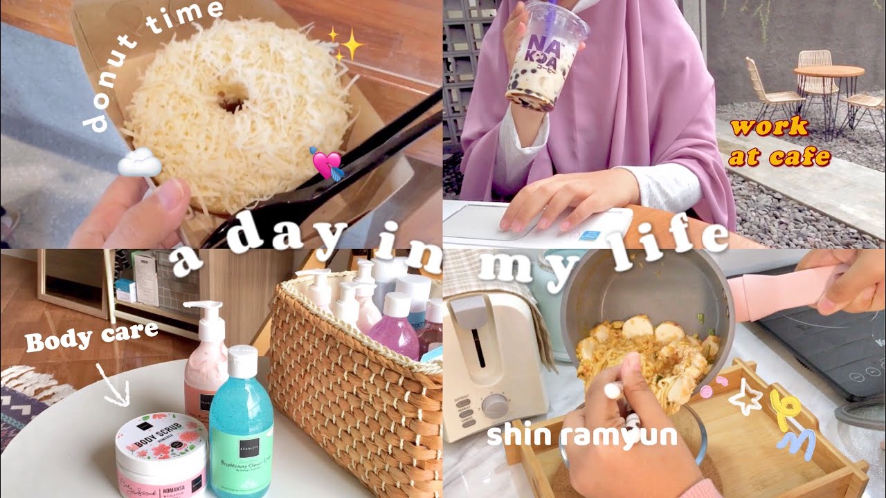 a day in my life: try new cookies, make shin ramyun, body care, lots of food🍝☁️🥯