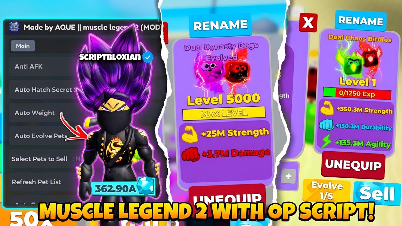 Получите питомцев максимального уровня мгновенно в Muscle Legends 2! (Скрипт для повышения уровня)