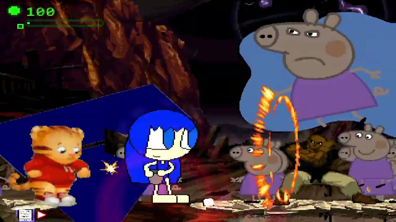 KOF MUGEN Tag Team Viacom Bluskaki Doodlebob Giygas Minus vs Peppa Pig Daniel Tiger Pablo Tyrone