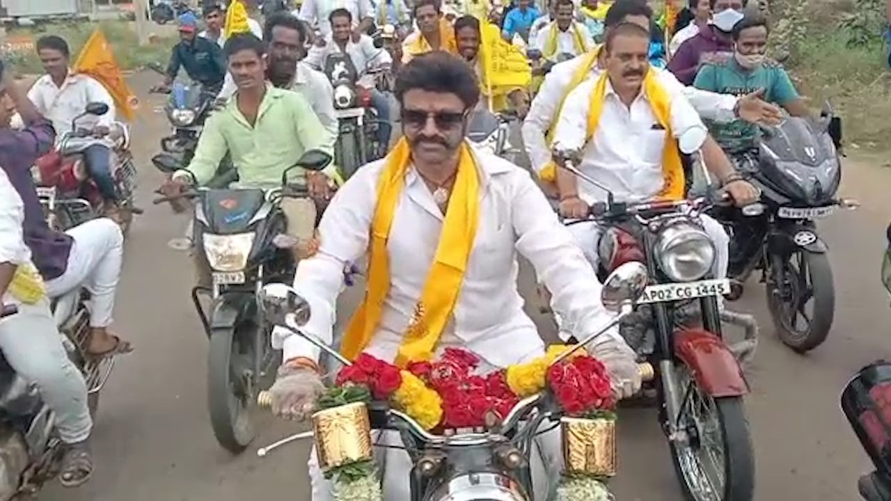 MLA Balakrishna Rides Bullet Bike in Hindupur || Bezawada Media