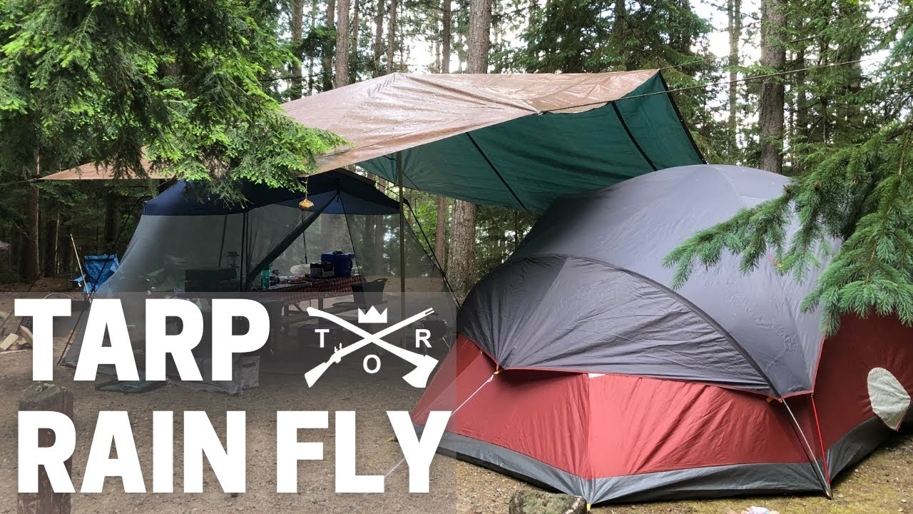 TARP RAIN FLY | How To Set Up A Tarp Canopy For Camping