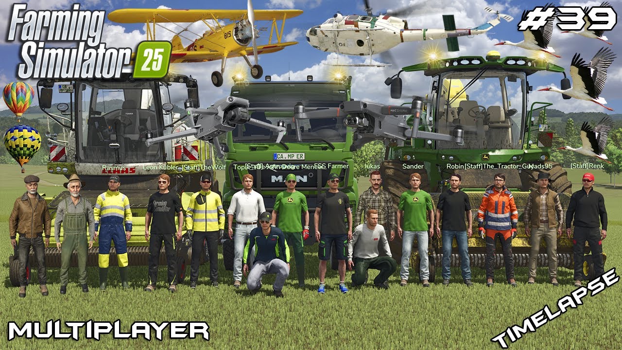 🍀 ЗАГОТОВКА ТОНН ТРАВЫ НА СИЛОС С БОЛЬШОЙ КОМАНДОЙ 🚜 | PFRAUNSTETTEN | FS 25 Мультиплеер | Эпизод 39