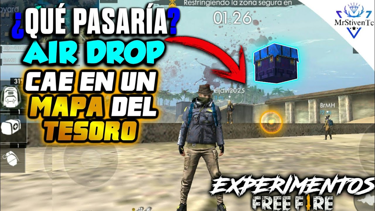 ¿QUÉ SUCEDERÍA? SI UN -AIR DROP- CAE ENCIMA DE UN -MAPA DEL TESORO- EXPERIMENTOS ●FREE FIRE●