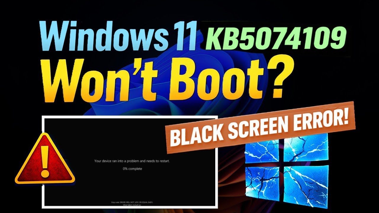 Обновление Windows 11 от января 2026 года вызывает сбой загрузки? Объяснение KB5074109.