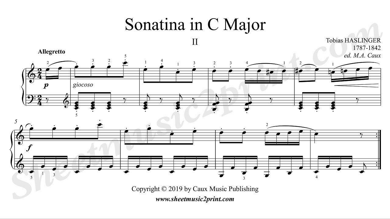 Haslinger : Sonatina in C Major (2/2 : Allegretto)