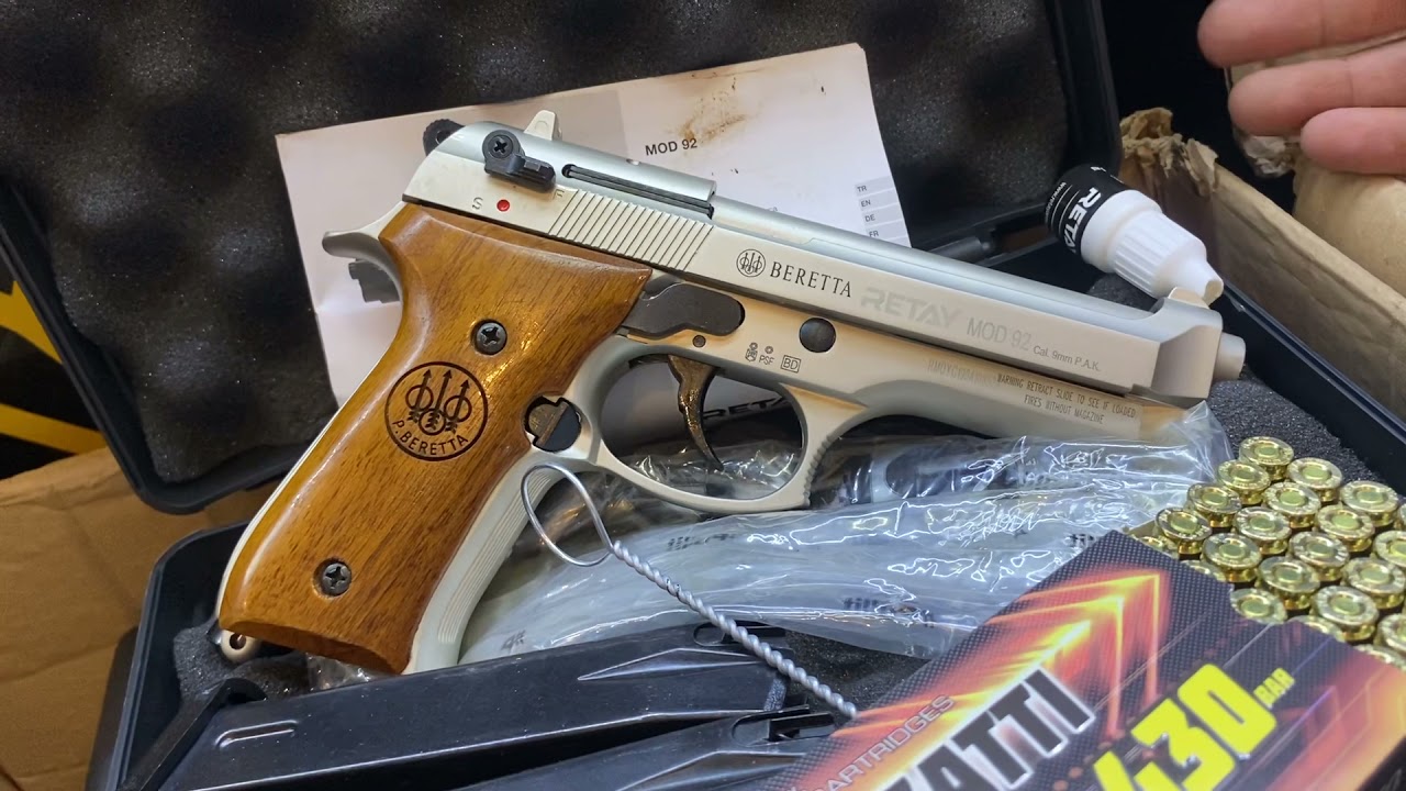 M92 MOD Cal.9mm P.A.K ทดสอบปืนแบลงค์กัน M92 BERETTAค่ายRETAYจากตุรกีผู้ผลิต📌โปร7,500฿แถมลูก1กล่อง
