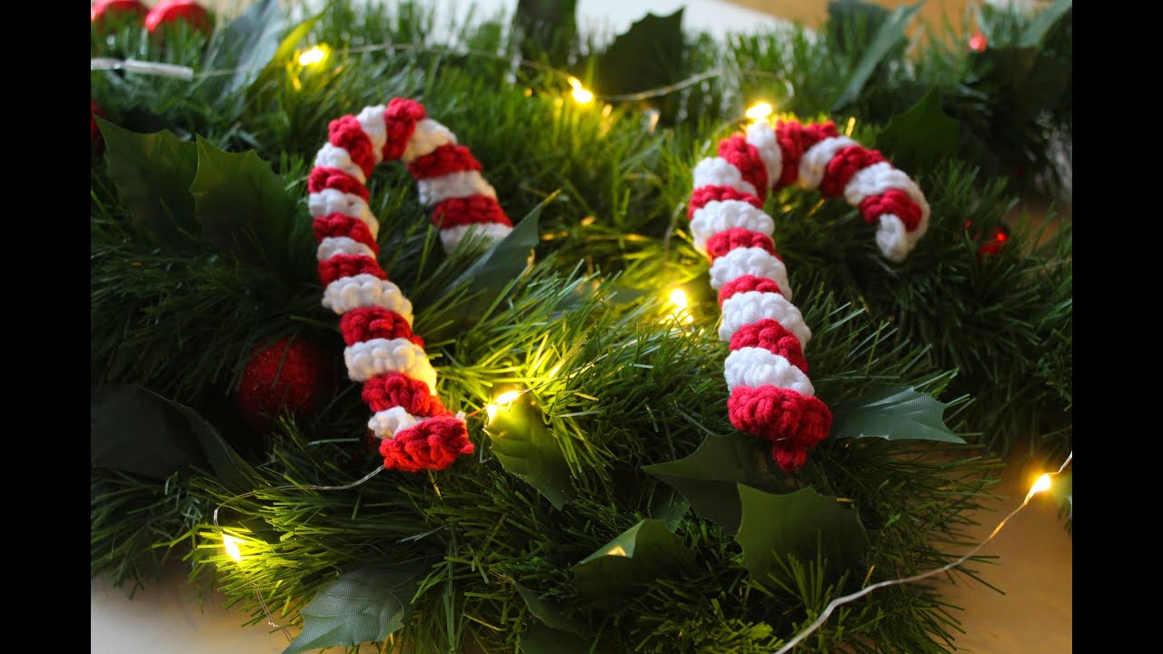 Easiest crochet Christmas Candy Cane tutorial. Świąteczna laska cukrowa na szydełku.