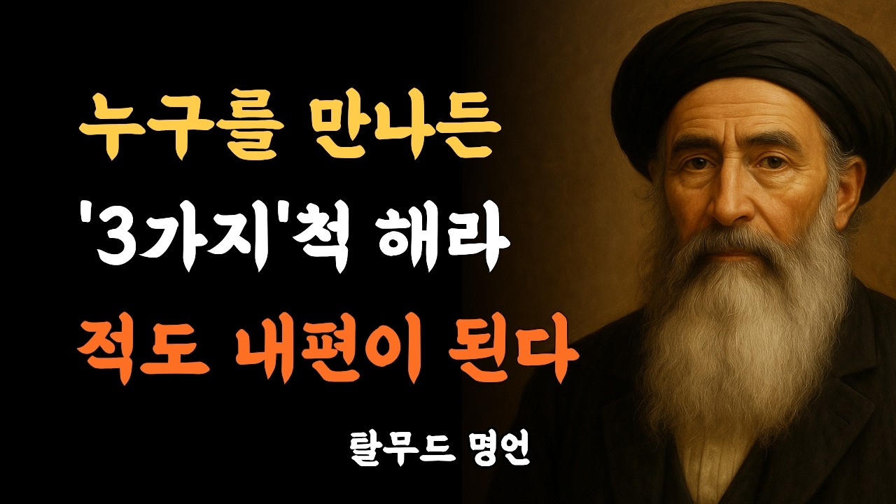 [탈무드 명언] 누구를 만나든 ‘이 3가지 척’만 하세요, 적도 당신 편이 됩니다