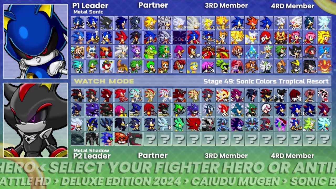 Sonic Battle HD Deluxe Edition All Characters I Metal Sonic VS Metal Shadow
