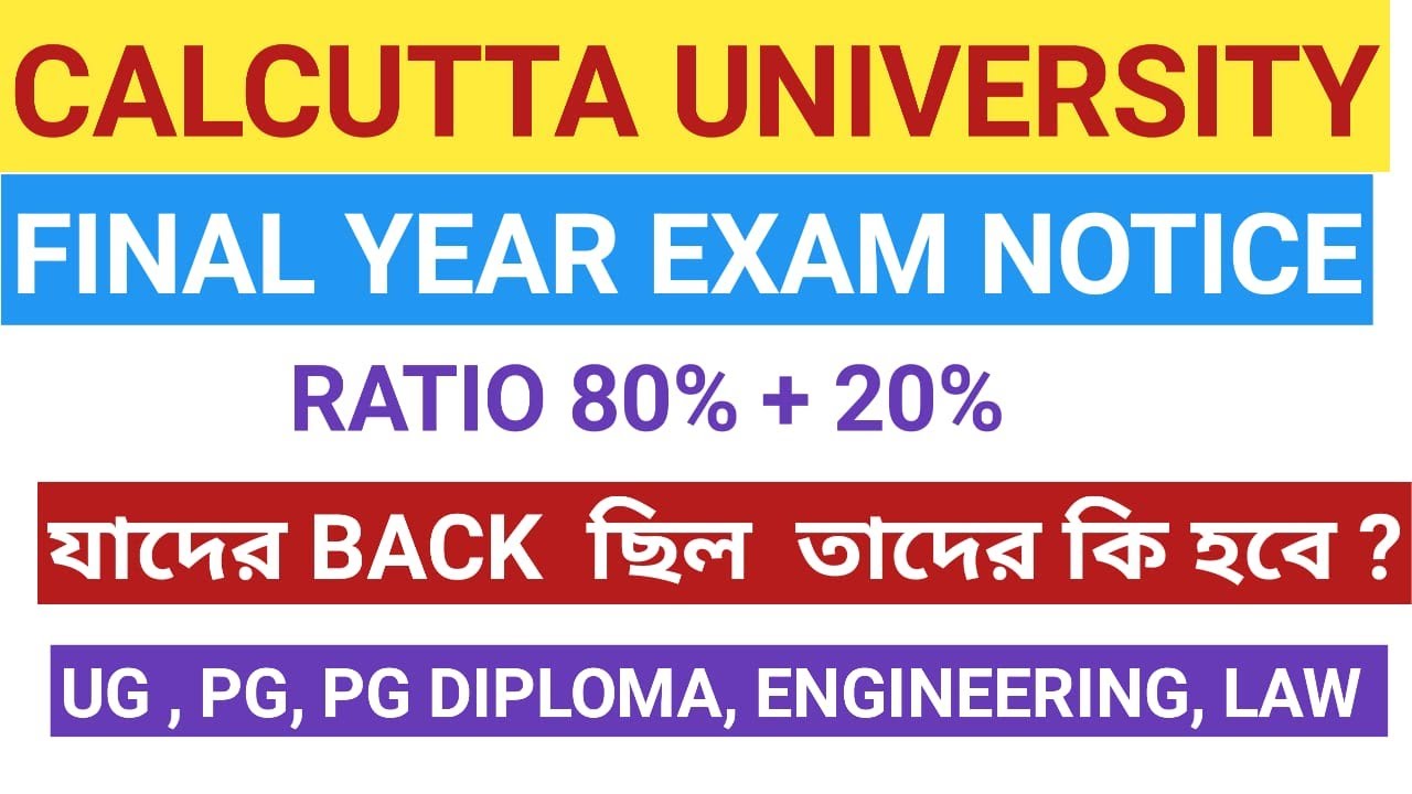 Calcutta University New Exam Update 20% Mark's Doubts clearance CU Exam 2020 Calcutta University