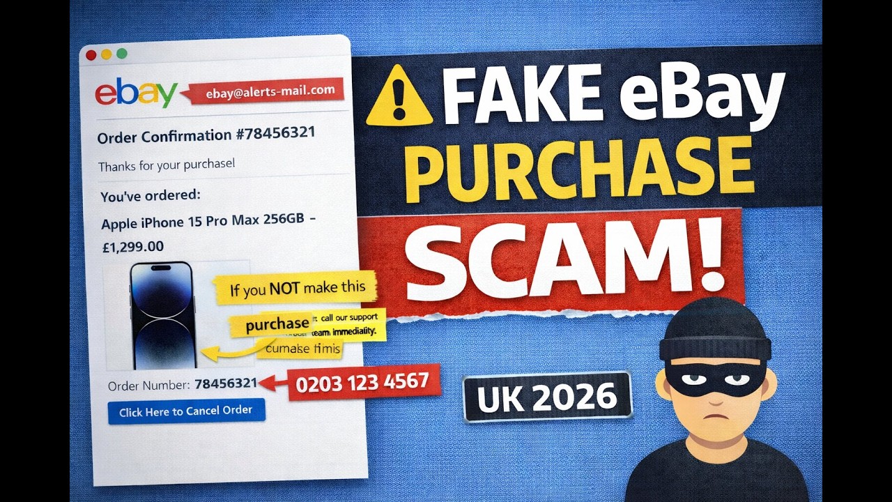 Мошенническое электронное письмо от eBay &ndash; не звоните по этому номеру (Великобритания, 2026)