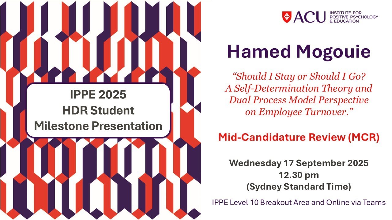 Mid Candidature Review MCR | IPPE HDR Candidate Hamed Mogouie