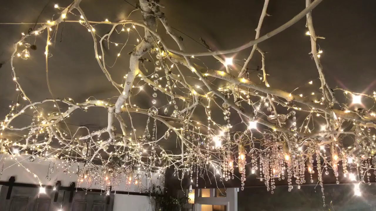 TUTORIAL SOON... MAGICAL fairy light branch tree ceiling * Tutorial DIY *