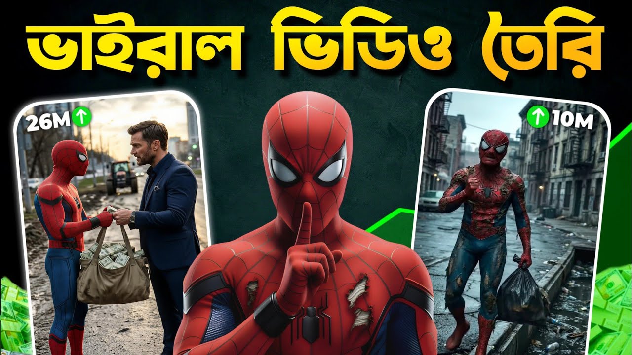 ভাইরাল Spider-Man ভিডিও তৈরি | How To Make Viral Spider-Man Ai Video | Ai Diye Kivabe Video Banabo