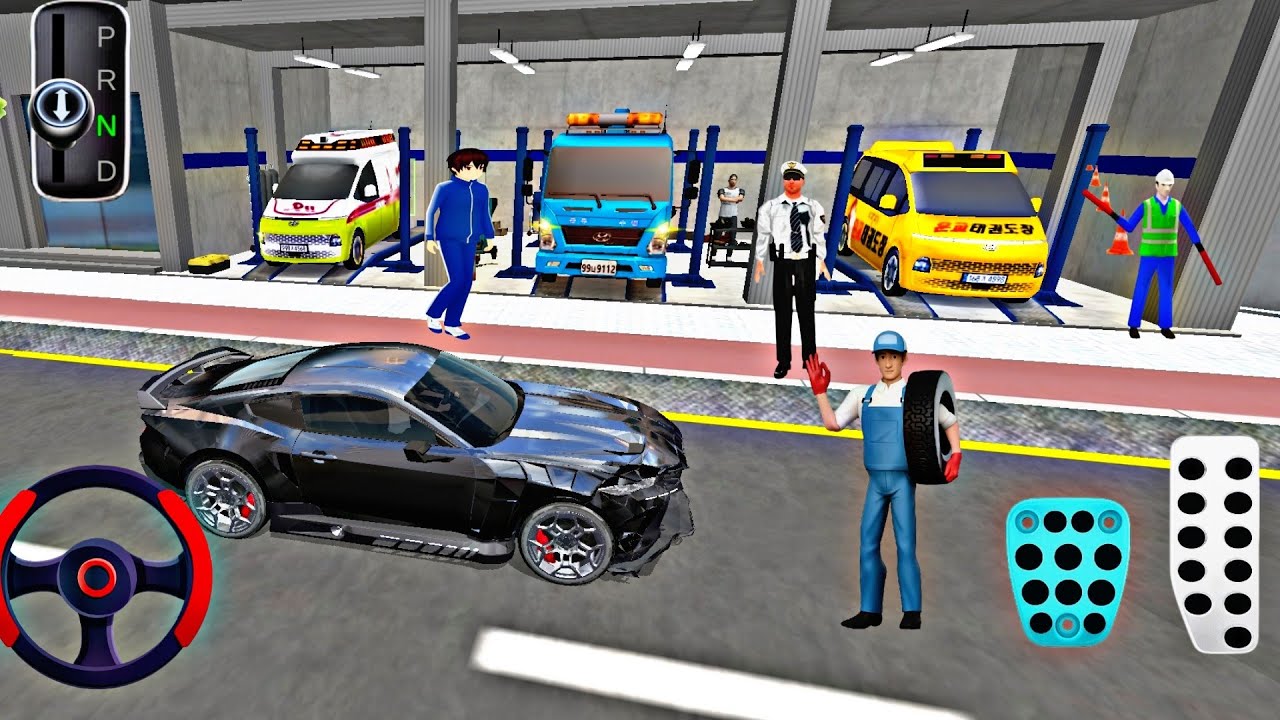 “New Black Ford Mustang Stuck in Parking! 😳🖤🚗 | Auto Repair | 3D Driving Class Android Gameplay”