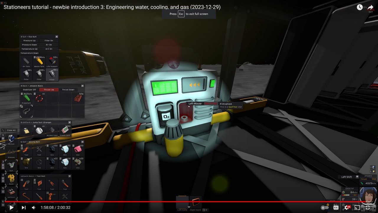 Stationeers tutorial - newbie introduction 3: Engineering water, cooling, and gas (2023-12-29)