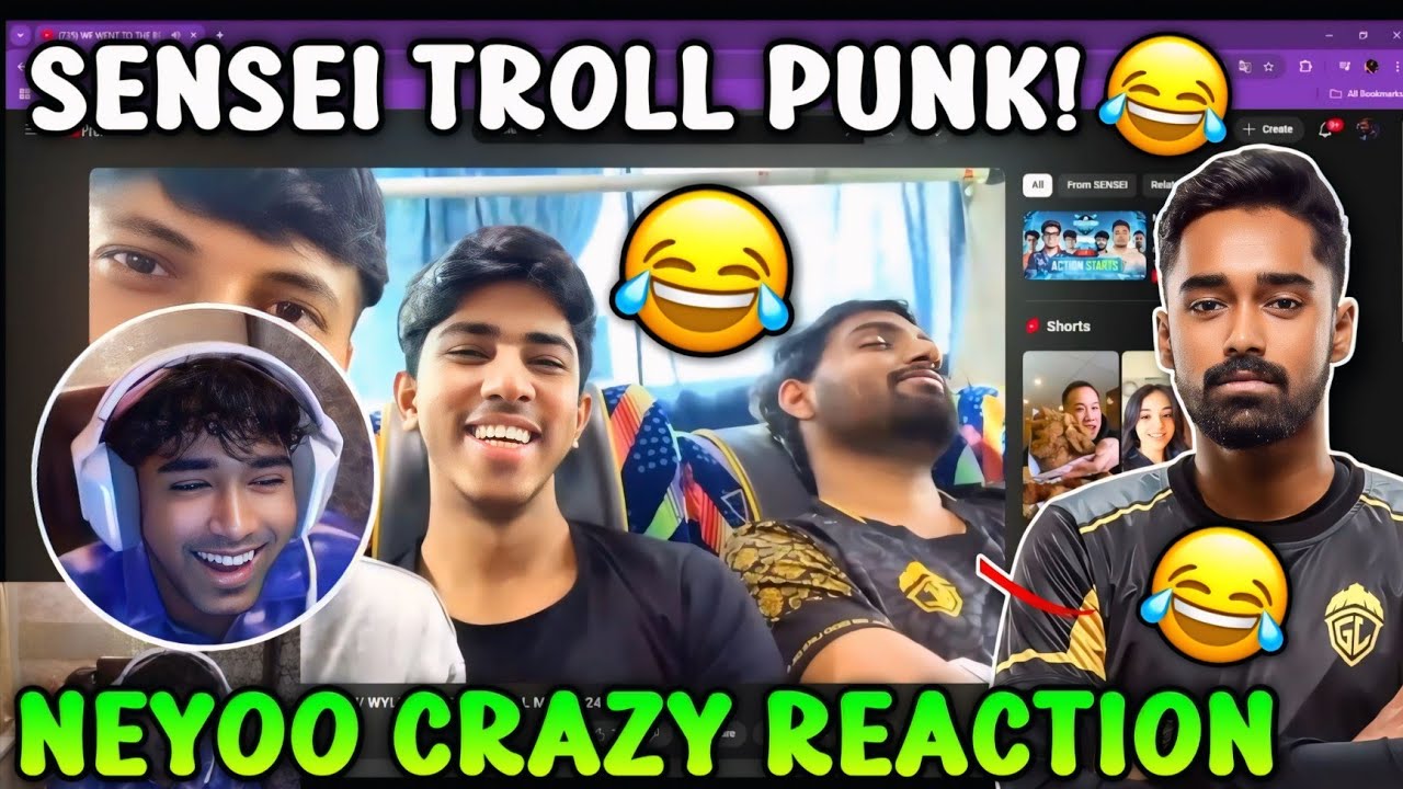 NEYOO CRAZY REACTION 😂 SENSEI TROLL GODL PUNK 😂 NEYOO REACT ON SENSEI VLOG ☺️ | GODL