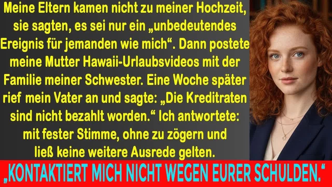 „Eltern übersprangen meine Hochzeit wegen Hawaii Urlaub der Schwester — also tat ich …“