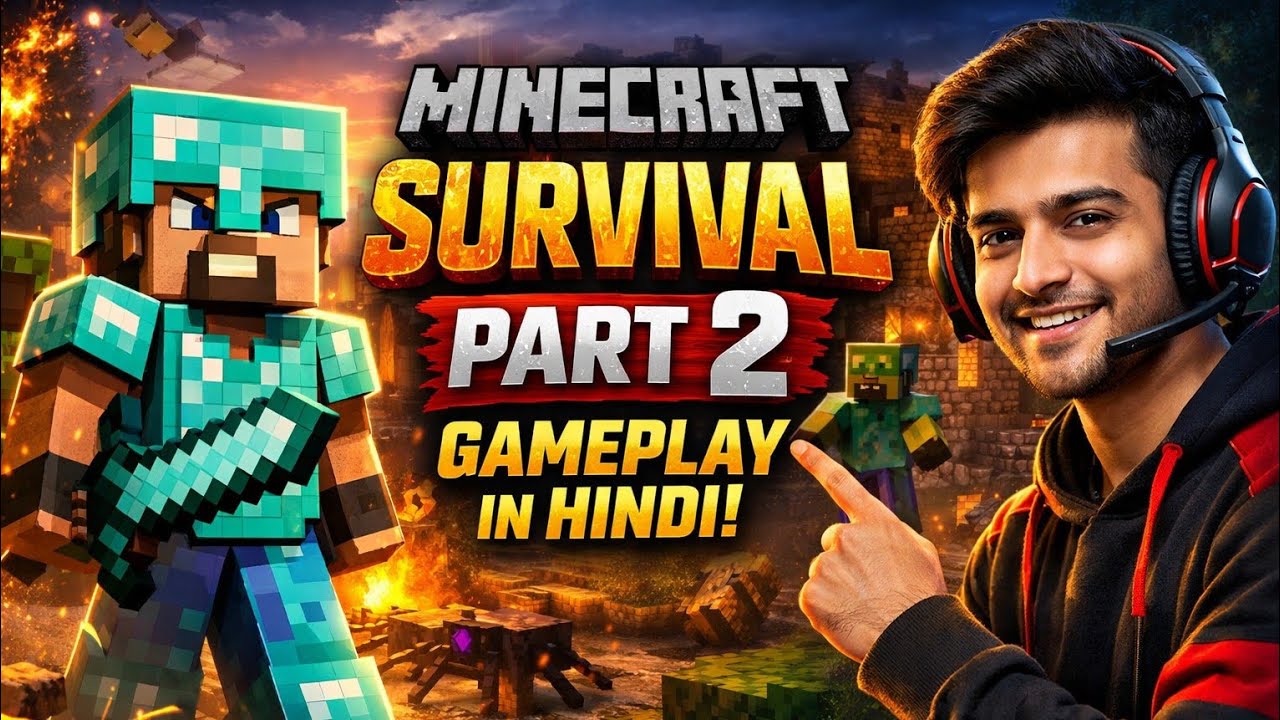 Minecraft Survival Part 2 Gameplay In Hindi #minecraft #gaming #gta #games #gtav #craftingames #gta6
