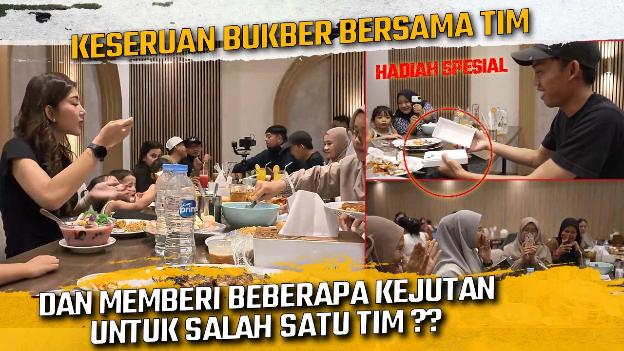 KESERUAN BUKBER BERSAMA TIM DAN MEMBERI BEBERAPA SURPRIZE UNTUK SALAH SATU TIM ??