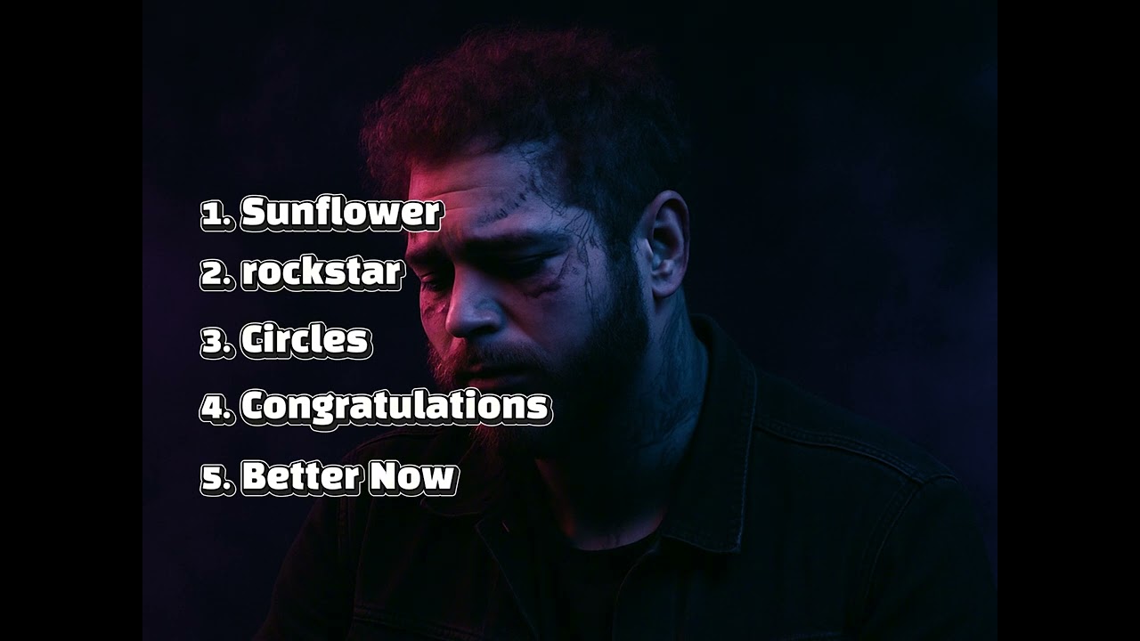 Post Malone's Top5 songs on spotify