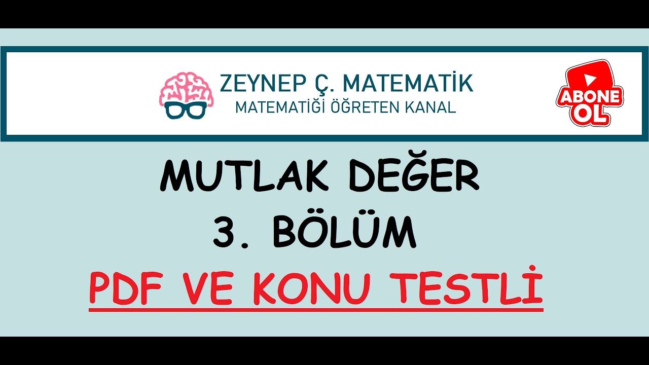 22)KPSS,TYT,ALES,DGS - MUTLAK DEĞER 3. BÖLÜM - BOL SORU ÇÖZÜMLÜ -KONU TESTLİ