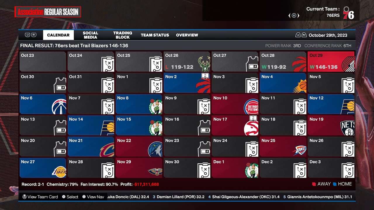 NBA 2K24 MyNBA | How to Use the Calendar