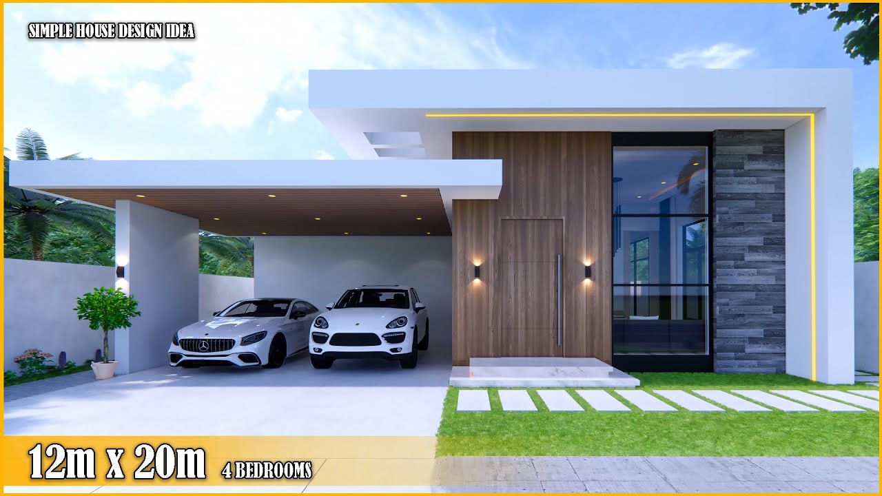 House Design | Simple House Design | 12m x 20m with 4 Bedrooms