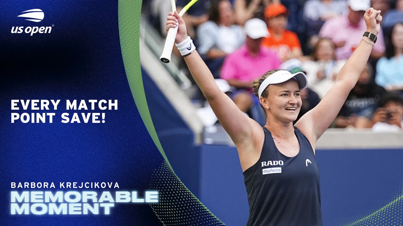 All 8 of Babora Krejcikova's Match Point Saves | 2025 US Open