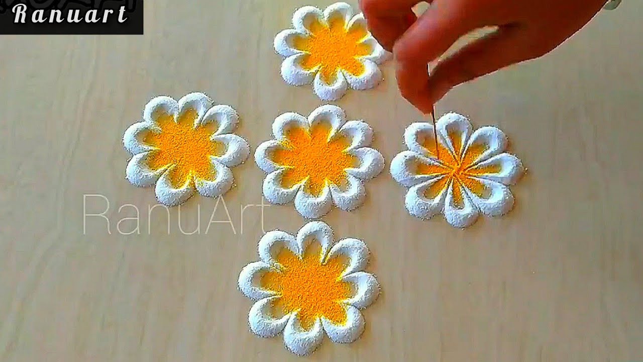 12 Easy & Simple Small Rangoli Design /Simple Rangoli Design for Daily/Latest Holi special  Muggulu