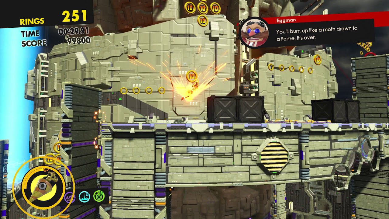 Sonic Forces (PS4): Stage 25 - Imperial Tower (Eggman Empire Fortress) - Speed Run (00:43.81)
