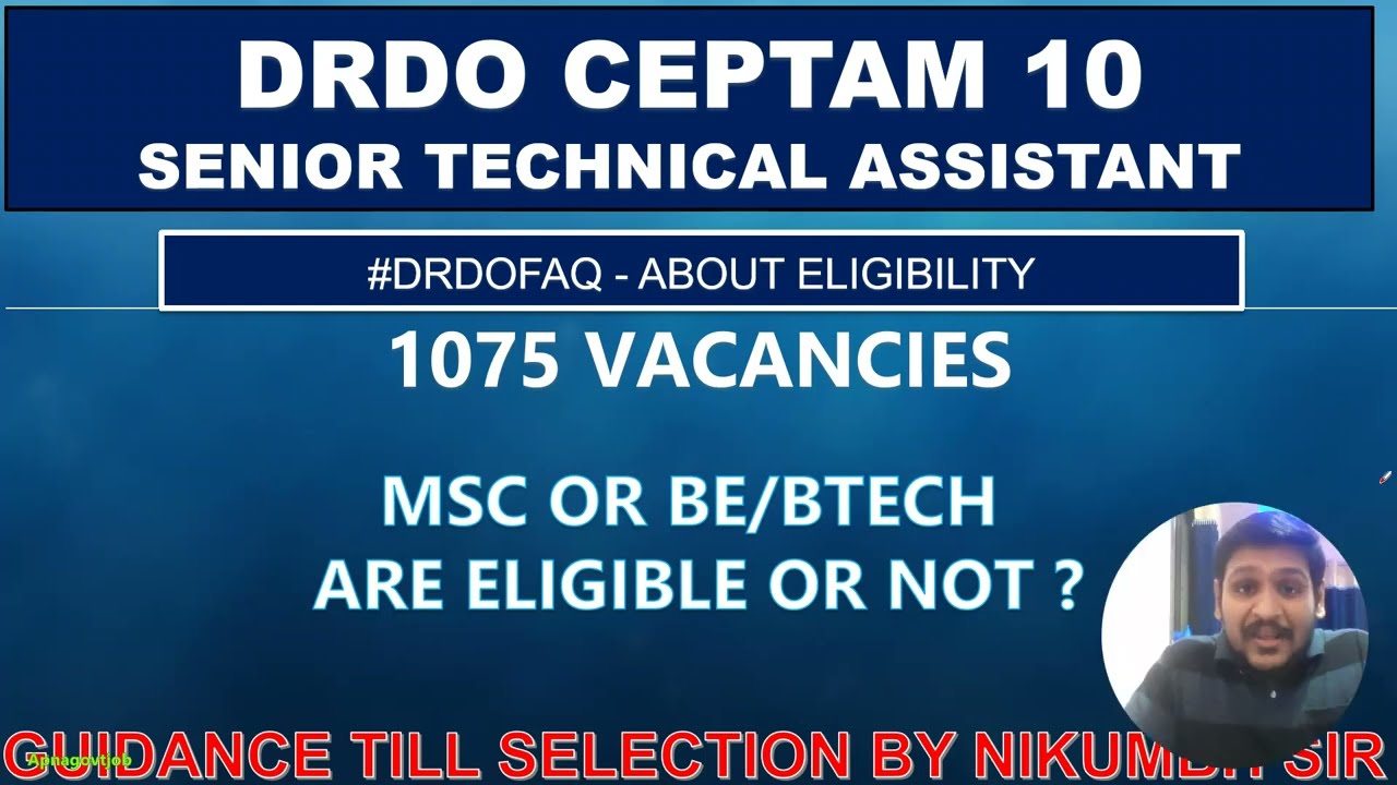DRDO CEPTAM 10 (STA-B) ELIGIBILITY DOUBT SOLVED | BE/BTECH ARE ELIGIBLE OR NOT?
