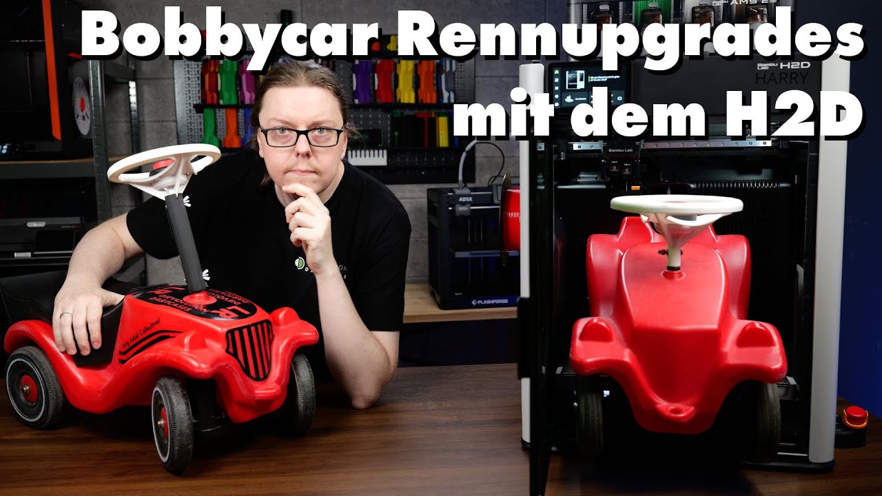 Wie ich mein Bobbycar zum Podium druckte - Bambulab H2D & Creality Ferret für optimale Upgrades!
