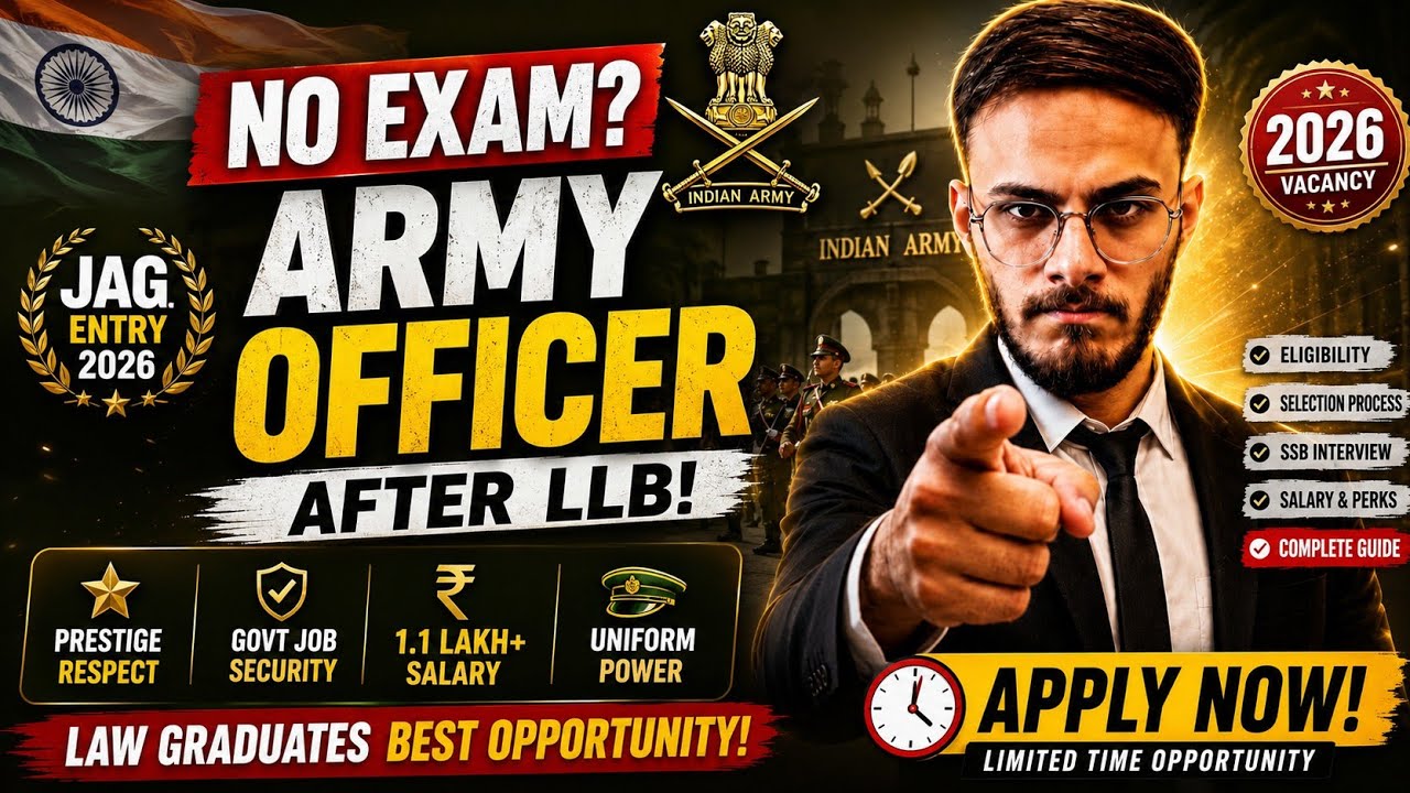 LLB Ke Baad Army Officer! Indian Army JAG Recruitment 2026 | Last Date Alert