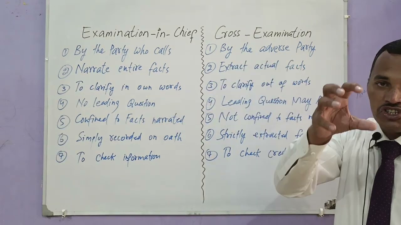What are the Differences Between Examination in Chief and Cross Examination | Law of Evidence