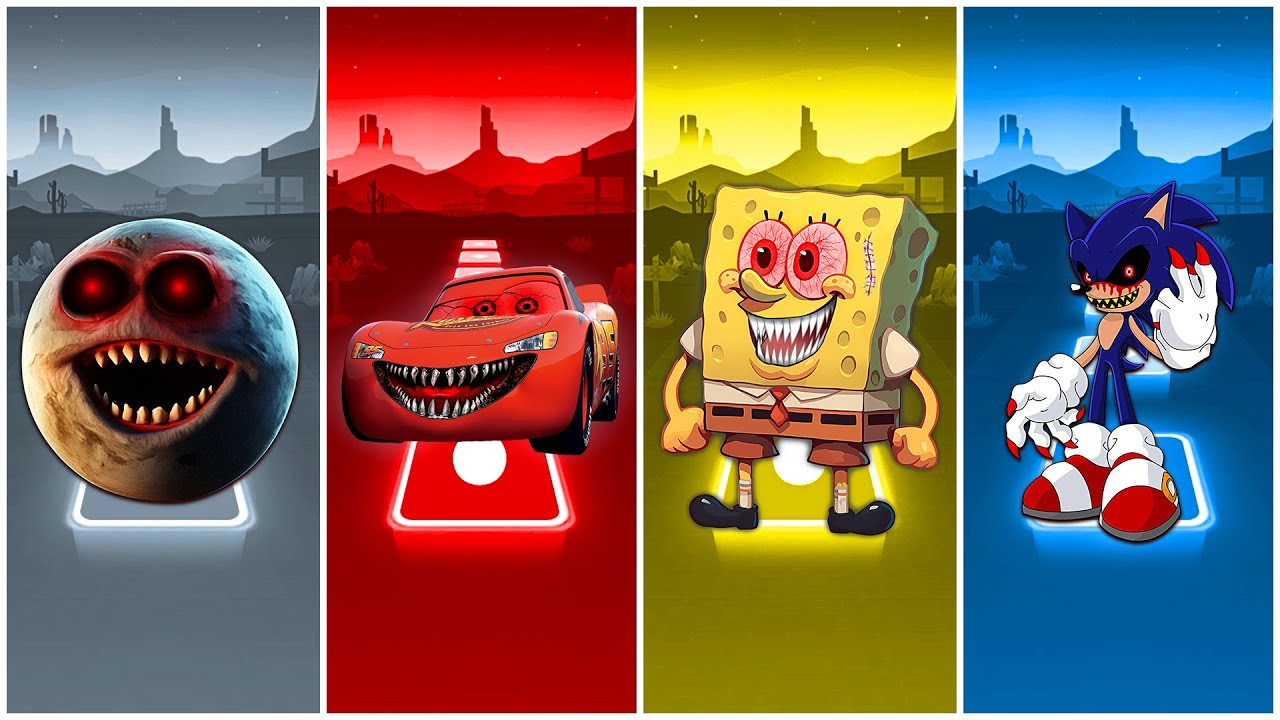 Lunar moon 🆚 McQueen exe 🆚 SpongeBob exe 🆚 Sonic exe | Coffin Dance cover!