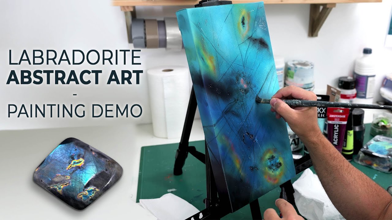 Abstract Art Demo | Painting a Multicolor Labradorite