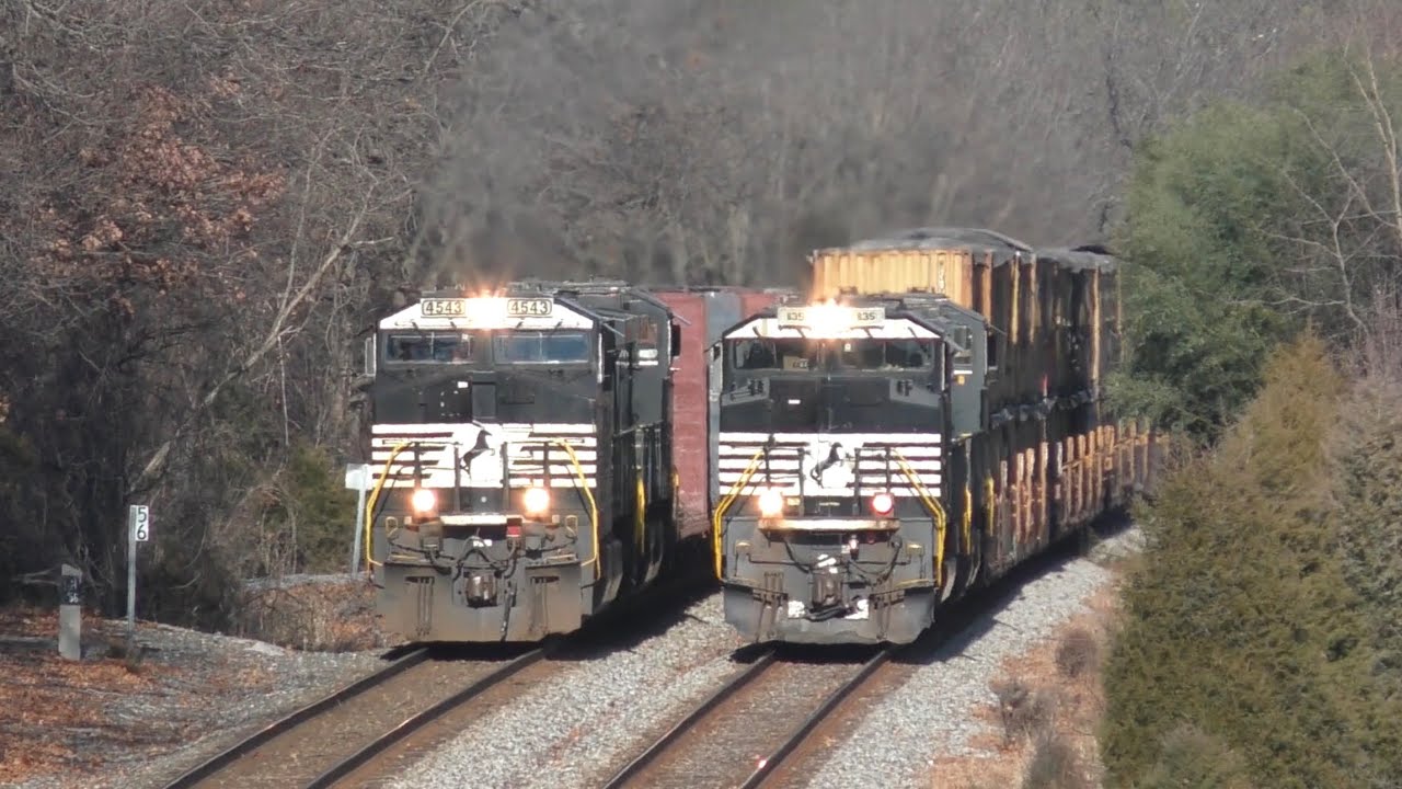 Five Trains a very long train chase From Rockland Road Over pass on the H-Line the B-Line and Wash