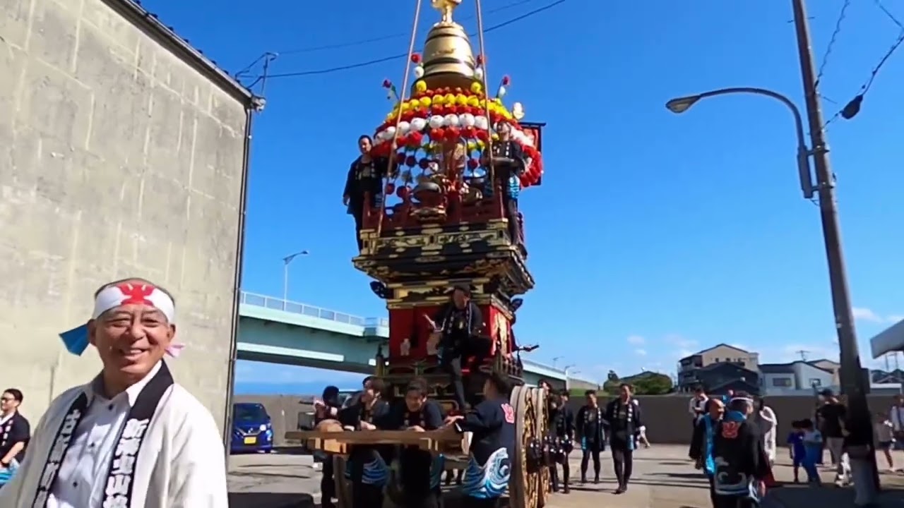 【新湊曳山】古新町　祭り前の町内曳き