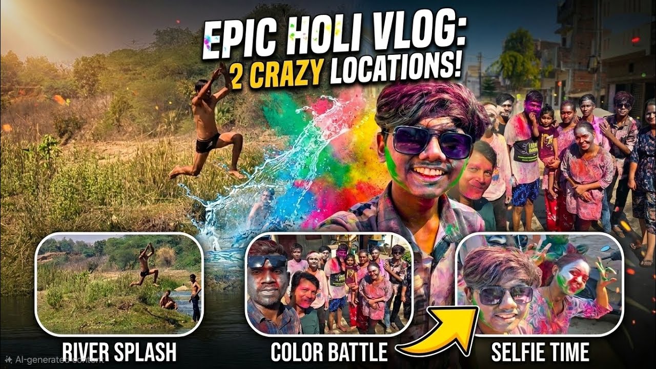 HOLI SPECIAL: Water Splashes, Color Battles & Non-Stop Fun! 💦🎨 ​#HoliSpecial #HoliVlog #devgadhbaria