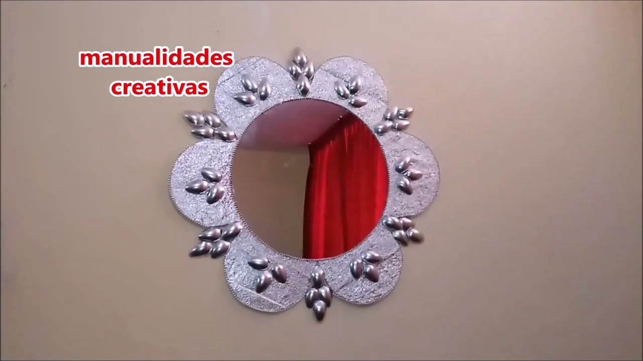 Espejo marco de papel aluminio-  Aluminum foil frame mirror