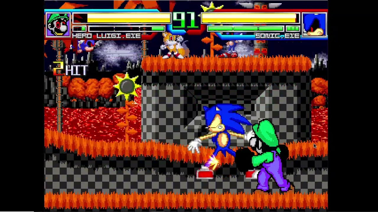 Mugen Battle #3149: Hero Luigi.exe vs Sonic.exe