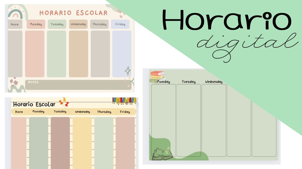 COMO HACER UN HORARIO ESCOLAR EN CANVA