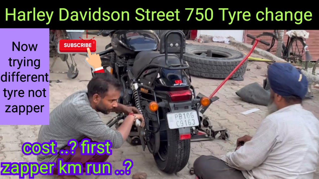 Harley Davidson Street 750 tyre change | New tyre pattern | Zapper km run ..? | New tyre cost ..?