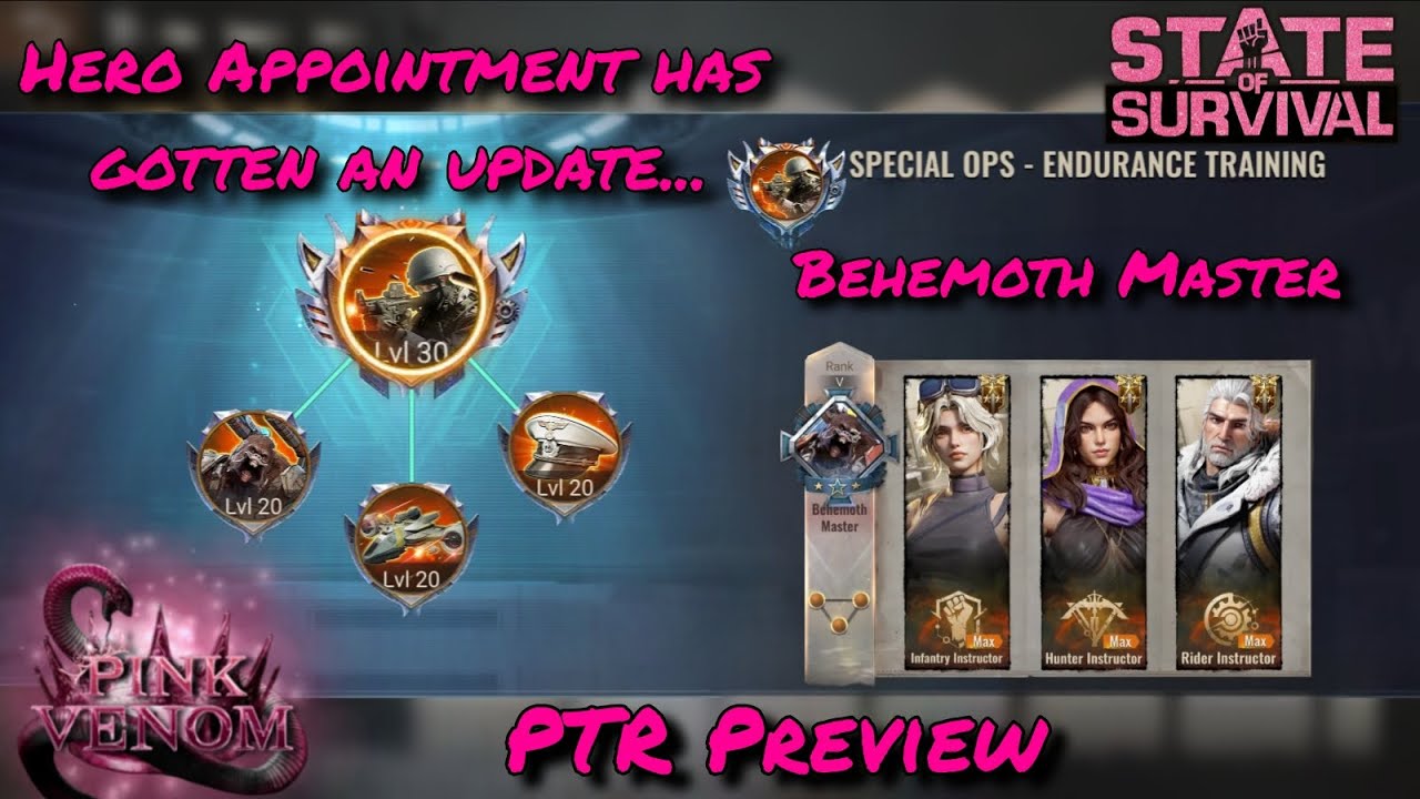 NEW Hero Appointment | Behemoth Master | State of Surival | Pink Venom